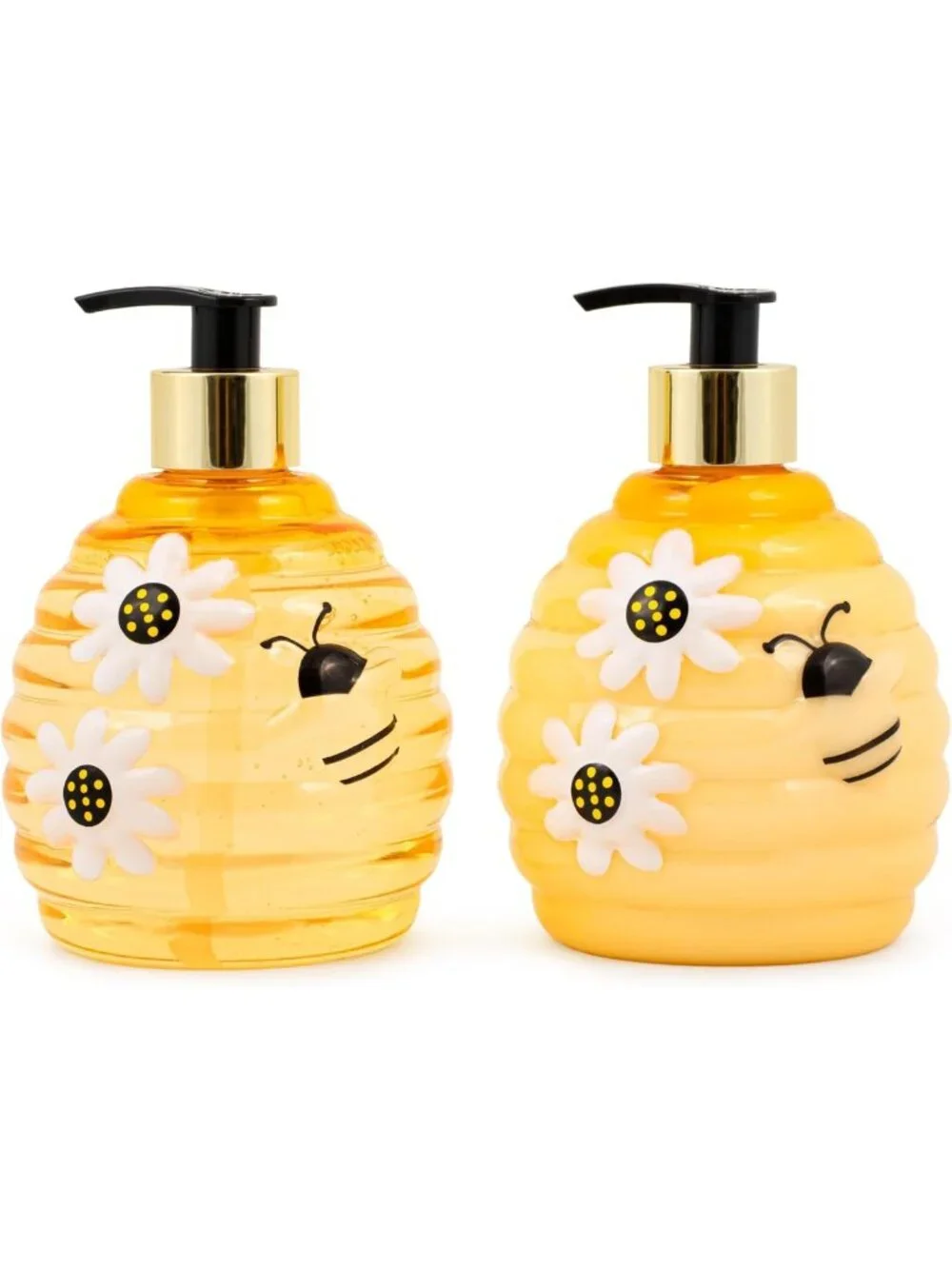 Beehive Honey Lemon Hand Soap Dispenser Set - 2 Pack with Caddy, Refillable